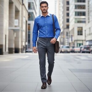 Polo Ralph Lauren Regent Custom Fit Blue Pinstripe Dress Shirt Large 18 - 36/37